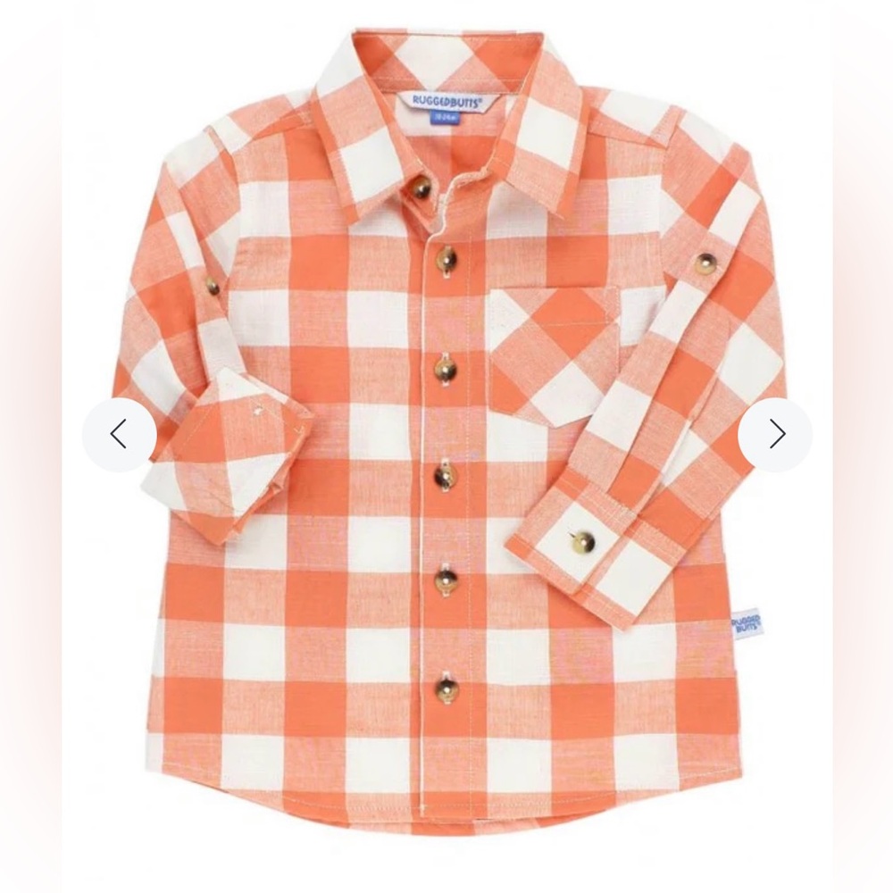 Ruffle butts Cider  Plaid Button Down Shirt